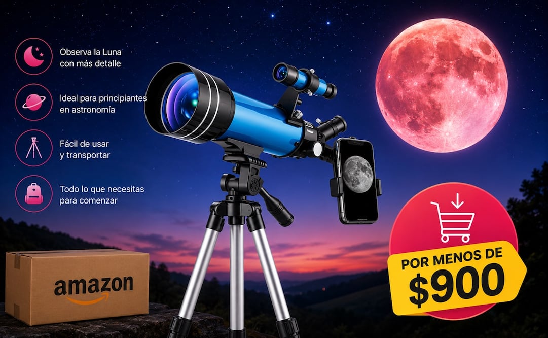 El Telescopio Astronómico Refractor de 70 mm con óptica de vidrio con revestimiento completo ofrece una excelente relación entre precio y prestaciones. Foto: IA