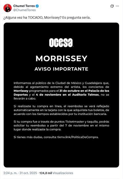 Publicación en X de Chumel Torres. Foto: X