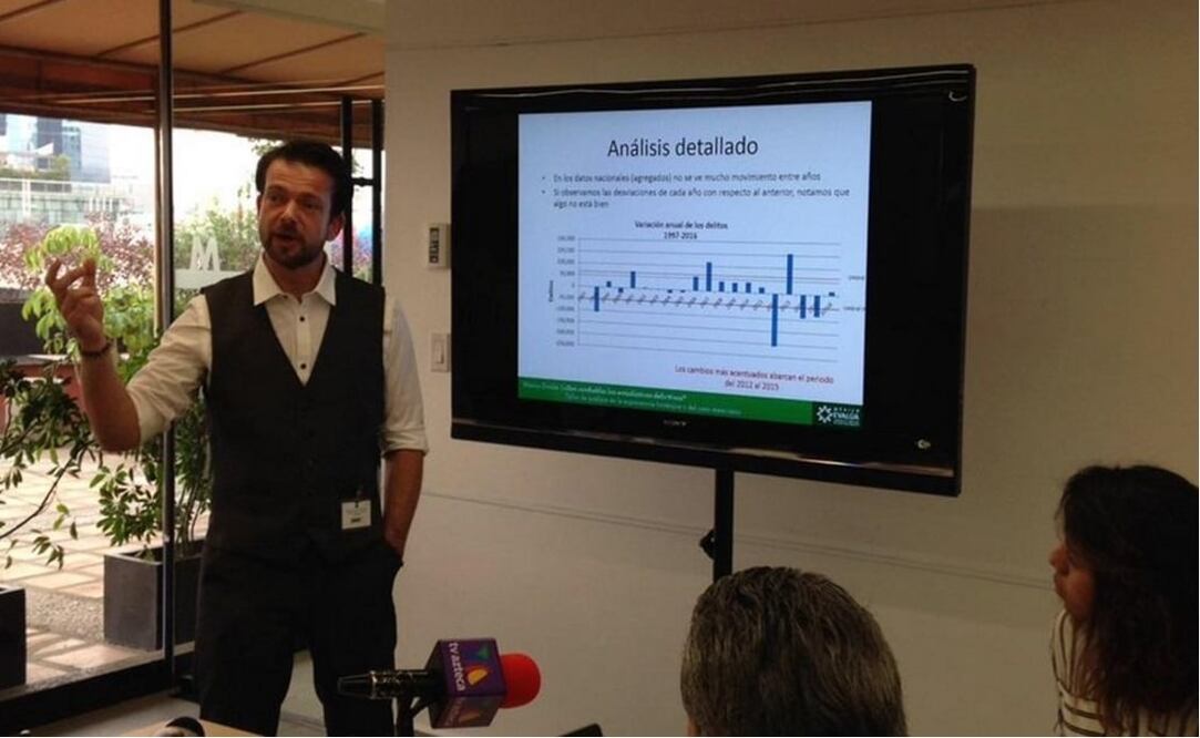 James Patrick, former police officer in London, works with México Evalúa to investigate crime data (Photo: Twitter @mexevalua)