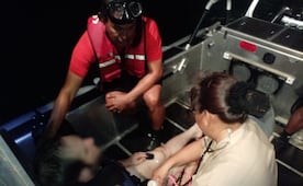 Marina rescata a hombre extraviado en el mar de Chicxulub Puerto, Yucatán; fue localizado junto a su moto acuática