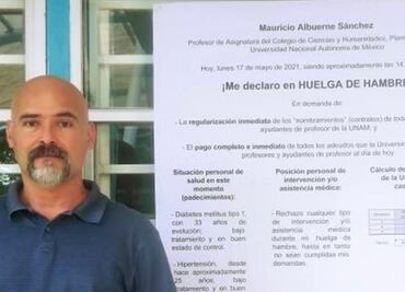 Profesor de CCH Naucalpan se declara en huelga de hambre ante adeudos salariales