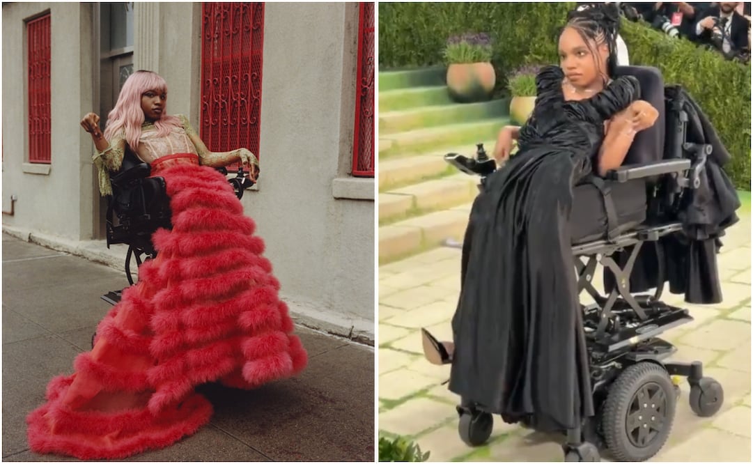Ella es Aaron Rose Philip, la primera mujer trans con parálisis cerebral en la Met Gala; este fue su look. Foto: Captura de pantalla