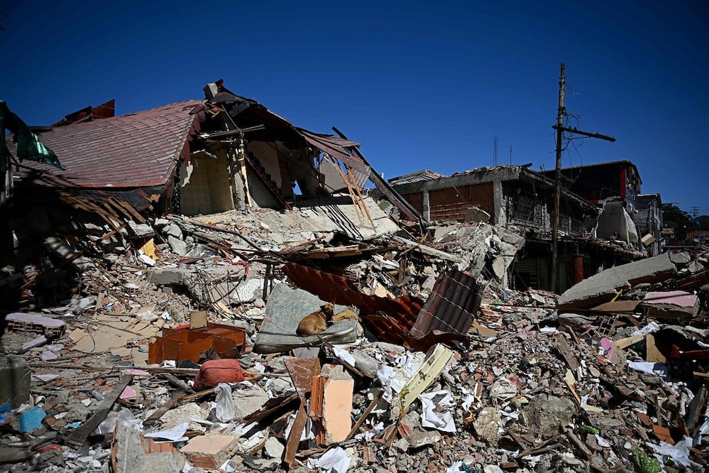 Escombros de inmuebles destruidos en los terremotos del 24 de junio, en El Junquito, Venezuela. FOTO: FEDERICO PARRA. AFP