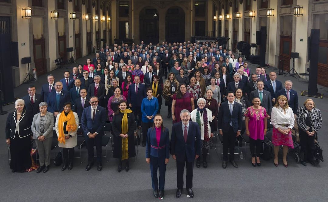 La presidenta Claudia Sheinbaum Pardo durante la XXXVII Reunión Anual de Embajadas y Consulados este 7 de enero de 2026. Foto: Presidencia