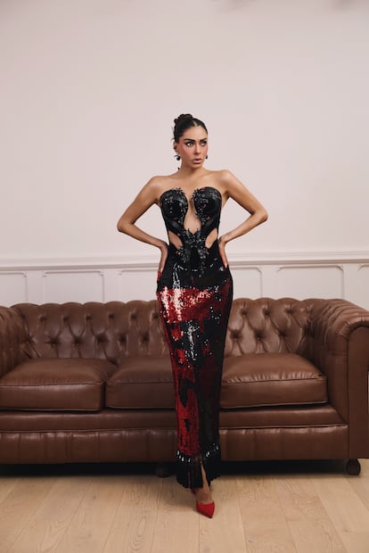 Vestido del diseñador Roberto de la Nuva. Foto: Cortesía Galilea Montijo