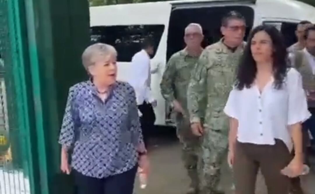 Luisa María Alcalde, Alicia Bárcena y Luis Cresencio Sandoval supervisan situación migratoria en Chiapas. Foto: Captura