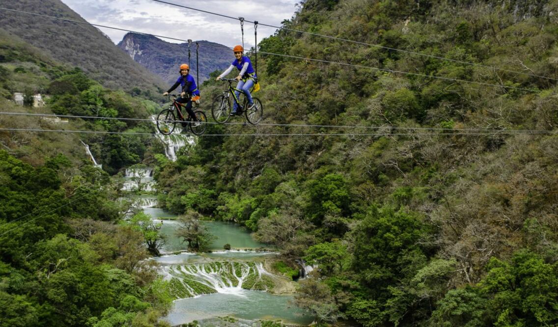 Dentro de un parque ecoturístico hay un circuito de cinco tirolesas. (Foto: Cortesía Aventure Land)