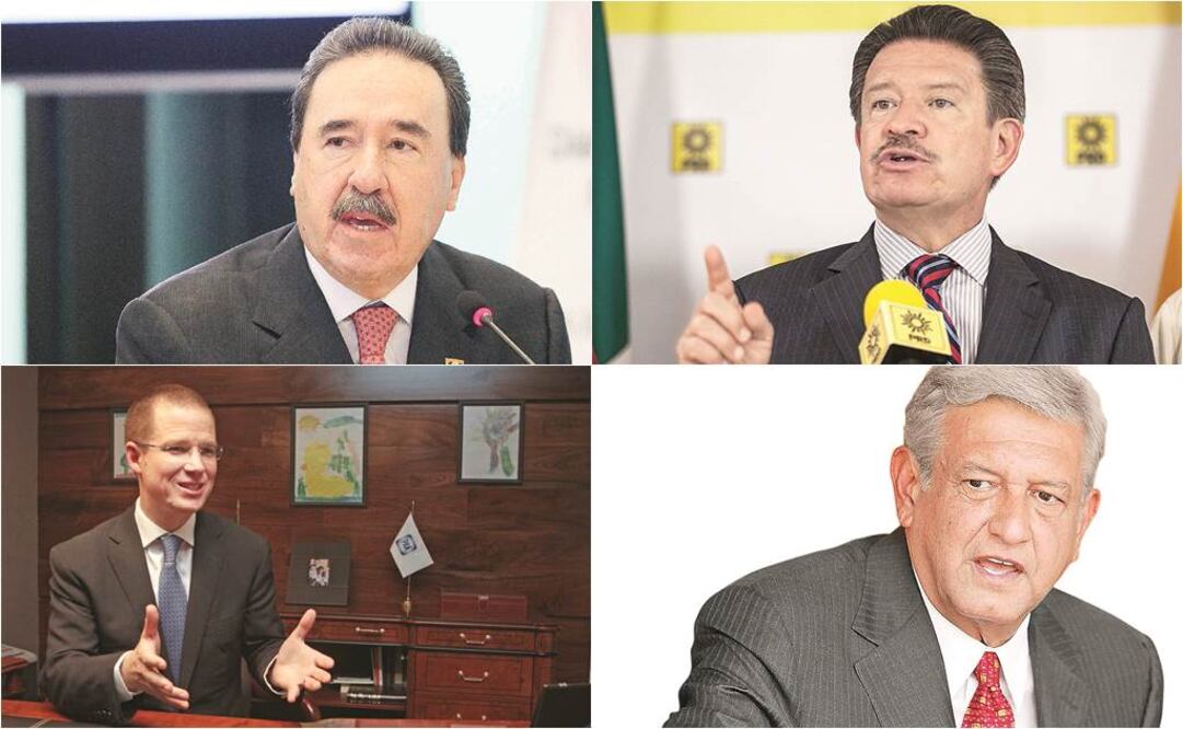 En la foto: Emilio Gamboa, Carlos Navarrete, Ricardo Anaya y Andrés Manuel López Obrador (ESPECIAL)