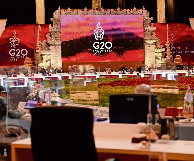 El encuentro entre los ministros de finanzas y gobernadores de bancos centrales del G20 fue celebrado el viernes y sábado en la isla de Bali, Indonesia. Foto: EFE