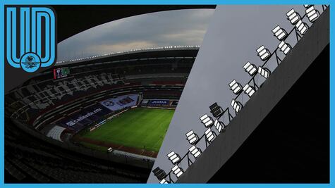 Las nuevas y modernas luces en el Estadio Azteca fallan en su presentación