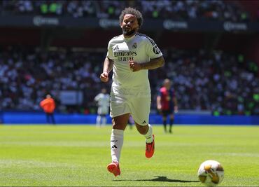 Marcelo marca golazo con las Leyendas del Real Madrid en México; celebró al estilo de Cristiano Ronaldo