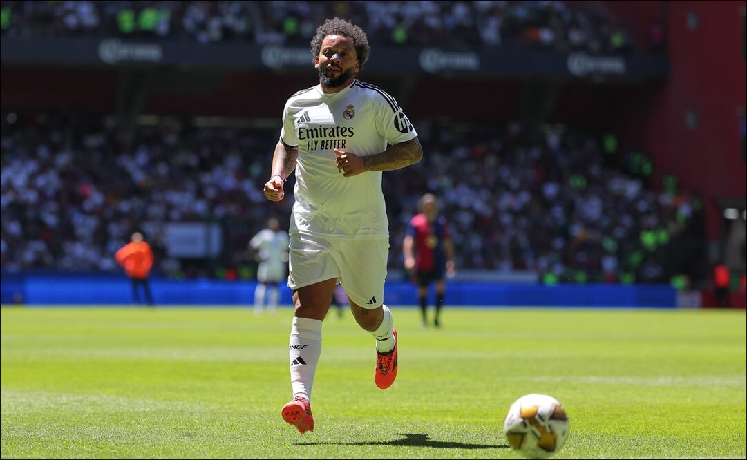 Marcelo anotó golazo con las figuras del Real Madrid en México y festejó al estilo de Cristiano Ronaldo / FOTO: Imago7