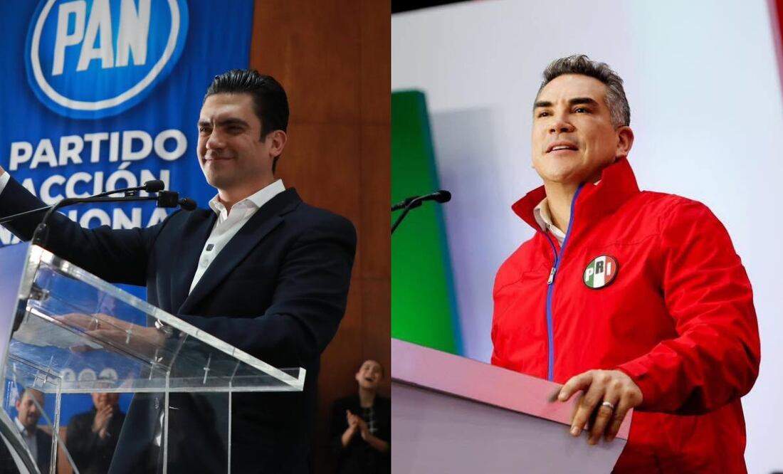 Los dirigentes nacionales del PAN y PRI arremetieron contra los primeros 100 días del gobierno de Claudia Sheinbaum. Fotos: Archivo EL UNIVERSAL