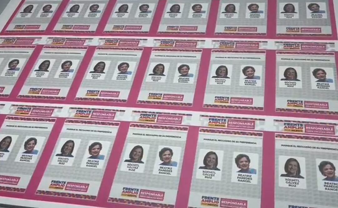 Xóchitl Gálvez y Beatriz Paredes en las boletas para consulta de definición de la candidata a la presidencia por el Frente Amplio por México. Foto: Captura/Twitter @ComiteFAM