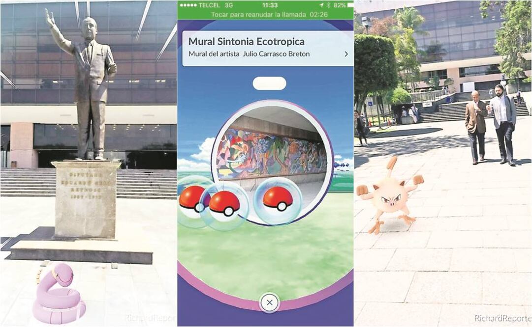 Algunos usuarios acuden a la Cámara de Diputados para obtener “pokébolas” y otras herramientas del juego (EL UNIVERSAL)