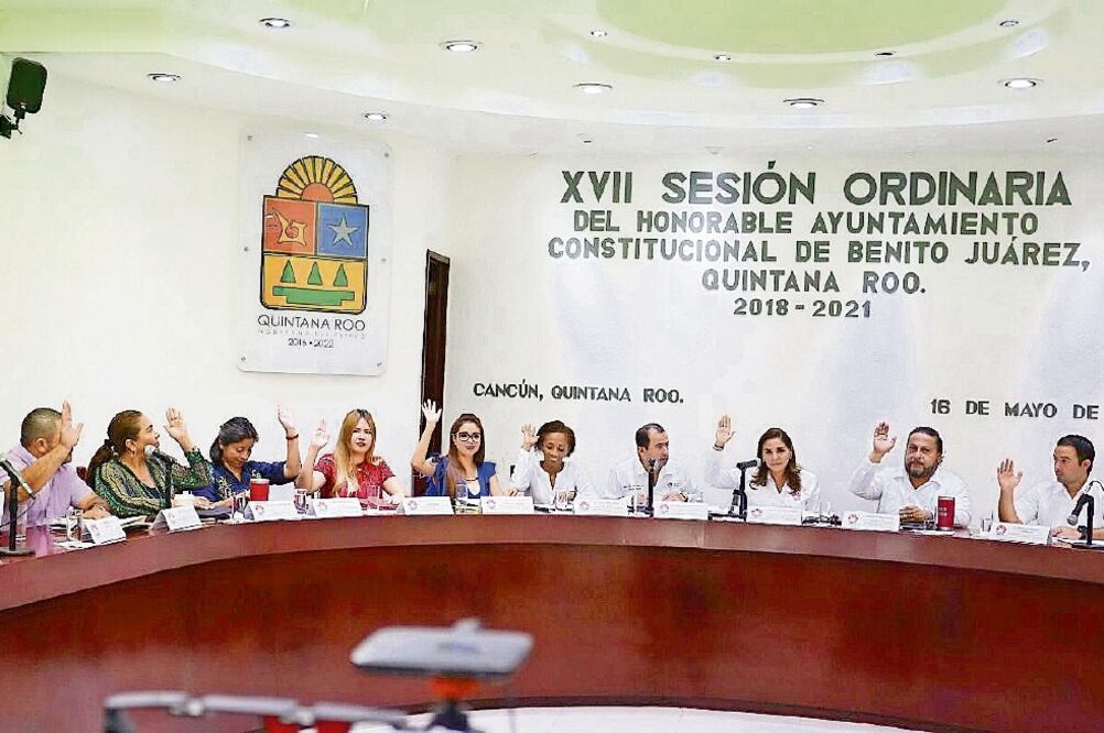 Aprobación. El Cabildo de Benito Juárez ayer votó a favor de la adhesión al esquema de seguridad pública. / ESPECIAL