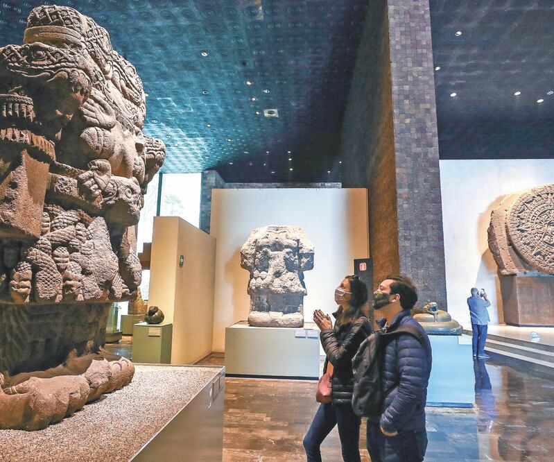 El aforo de visitantes en las salas del Museo de Antropología depende de su capacidad, pero en ninguna puede rebasar el 30%. FOTOS: DIEGO SIMÓN. EL UNIVERSAL