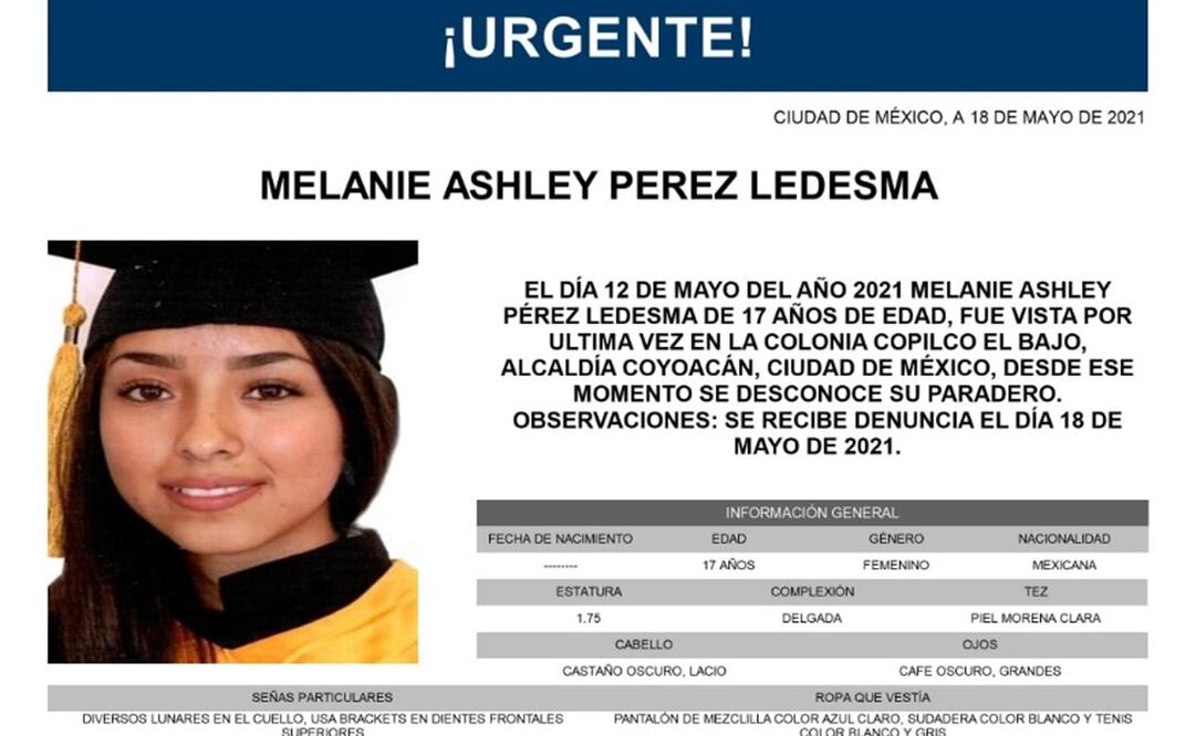 Melanie Ashley desapareció el pasado 12 de mayo, desde entonces se desconoce su paradero. Foto: Especial 