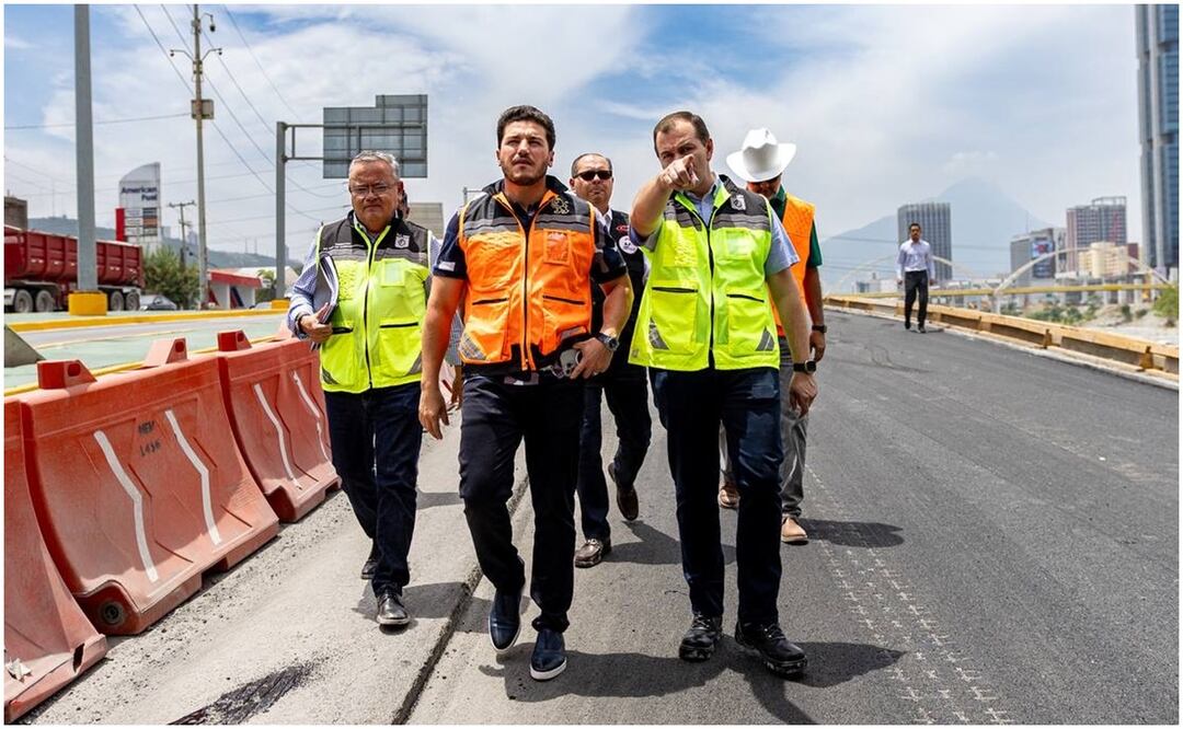 El gobernador Samuel García agradeció a la ciudadanía por su paciencia en la reconstrucción del Par Vial que se vio afectado por el ciclón “Alberto” el pasado mes de junio. Foto: Especial
