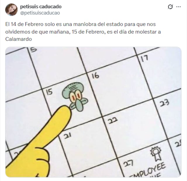 Memes del 14 de febrero. Foto: X