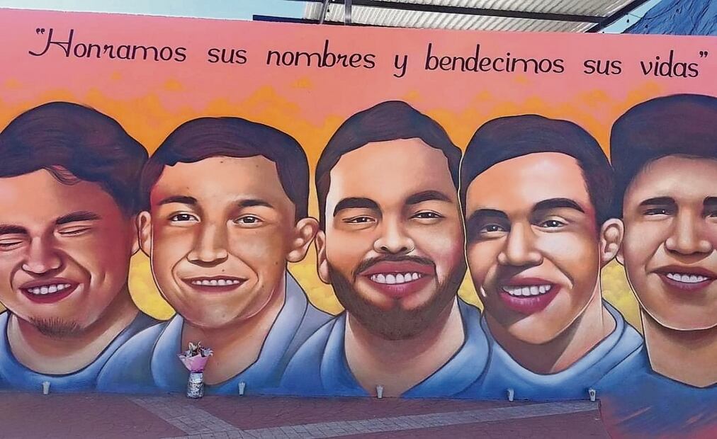 En honor a Roberto, Diego, Uriel, Jaime y Dante se pintó un mural en El Mirador de San Miguel, lugar donde se tuvo su último rastro. Foto: Archivo | Especial