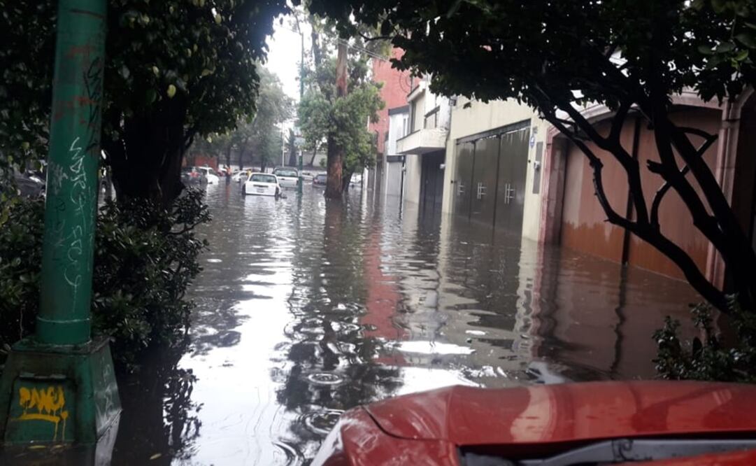 Inundación registrada en la delegación Coyoacán. Foto: Especial 