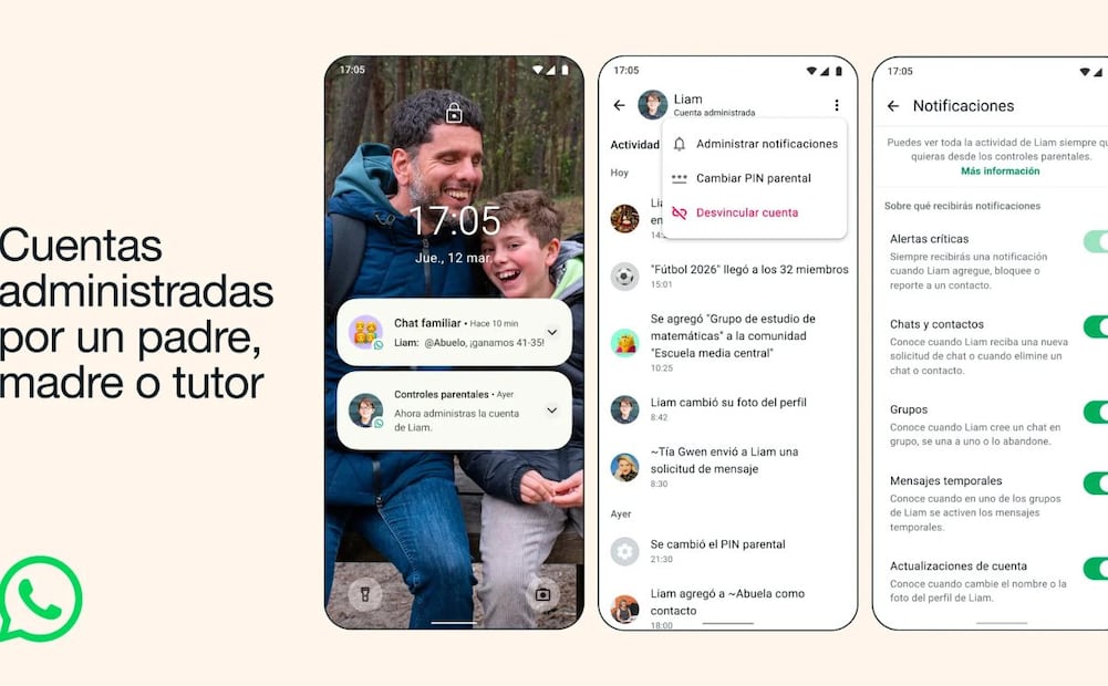 ¿WhatsApp para menores? Así funcionará el control parental. Imagen: cortesía