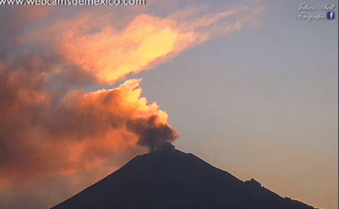 El semáforo de alerta volcánica continúa en Amarillo Fase 2. Foto: tomada de Twitter @webcamsdemexico