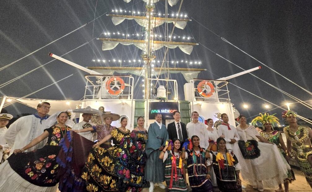 Buque Escuela Cuauhtémoc en Corea. Foto: Embajada de México en Corea