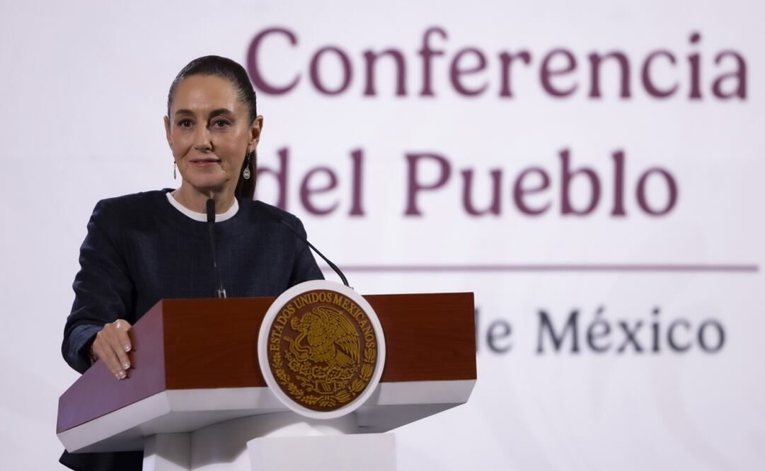 La presidenta Claudia Sheinbaum Pardo durante la mañanera del pueblo. Foto: Presidencia