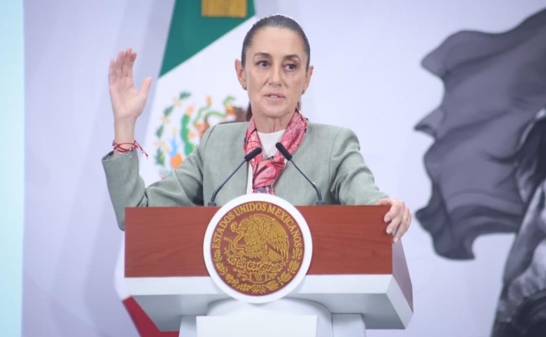 Presidenta Claudia Sheinbaum Pardo durante su conferencia de prensa desde Palacio Nacional este 10 de abril de 2026 (10/04/2026). Foto: Luis Camacho / EL UNIVERSAL