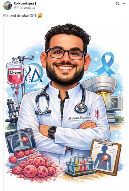 Caricatura del nuevo trend con ChatGPT. Foto: X @RobLantigua