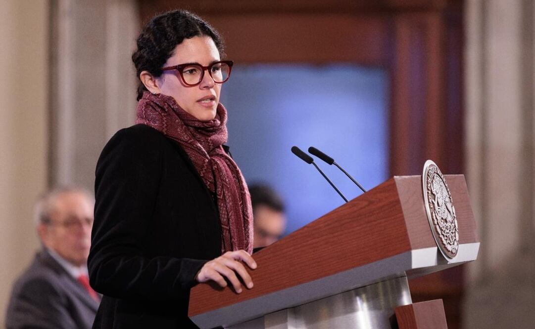 Luisa María Alcalde en la mañanera del 13 de agosto. Foto: Segob