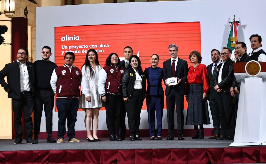Presentación del avance que ha tenido el desarrollo del auto eléctrico Olinia en la Conferencia del Pueblo en Palacio Nacional, el 13 de agosto. Fotos: Berenice Fregoso El universal