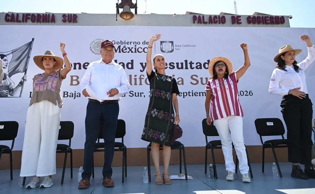 La presidenta Claudia Sheinbaum en evento con motivo de su segundo informe de gobierno en Baja California Sur el 20 de septiembre de 2026. Foto: Presidencia