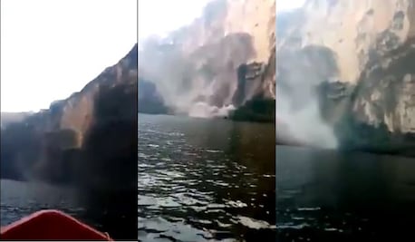 Captan derrumbe en el Cañón del Sumidero, en Chiapas
