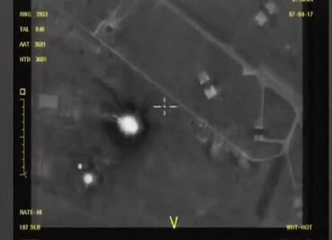 Dron shows Syrian airbase after US attack