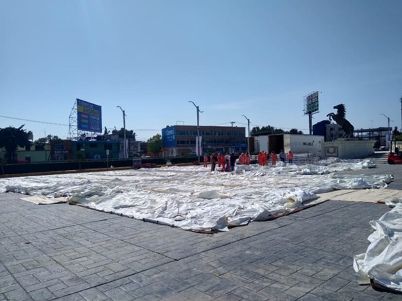 Instalan hospital inflable en Hidalgo para atender a casos de coronavirus