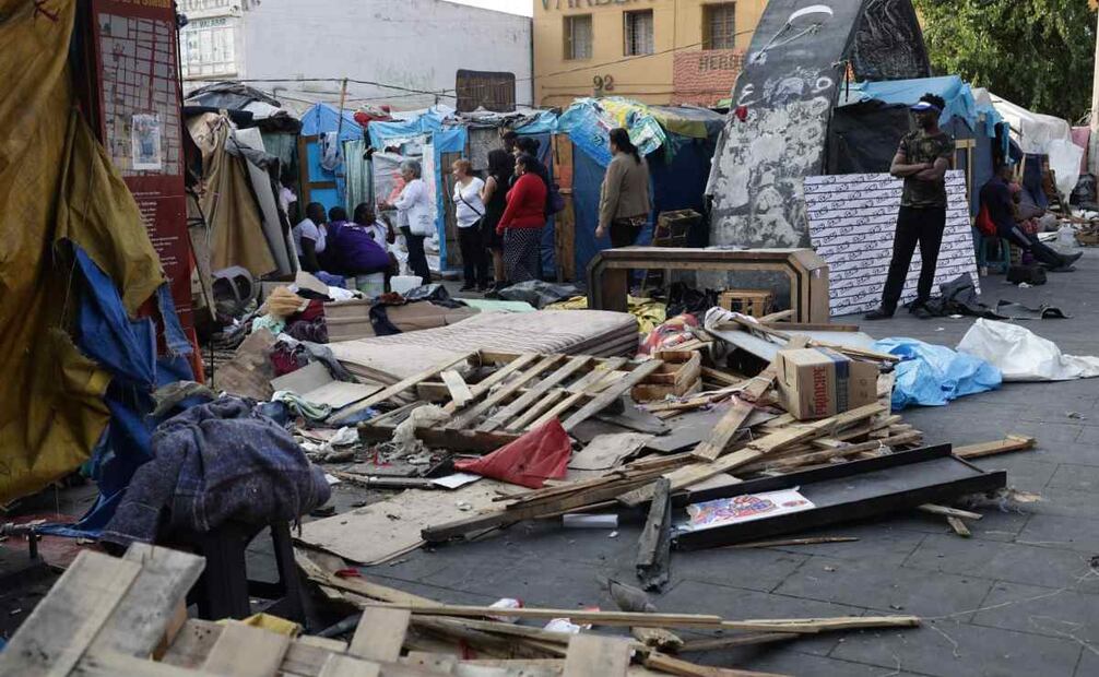 Desalojan campamento migrante en Venustiano Carranza. 31/03/2025. Foto: Fernanda Rojas. EL UNIVERSAL