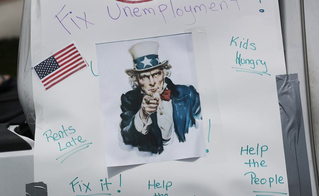 Protestas por el desempleo en Estados Unidos durante la pandemia del Covid-19 (Foto: AFP)