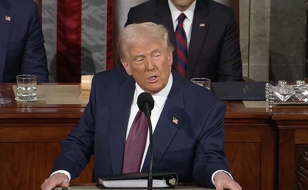 Donald Trump da un mensaje a la nación desde el Congreso de EU. (04/03/25) Foto: Captura de pantalla