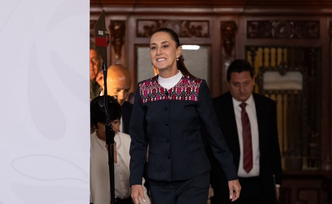 La presidenta Claudia Sheinbaum en la “Mañanera del Pueblo” el jueves 25 de junio de 2026 en Palacio Nacional. Foto: Hugo Salvador/ EL UNIVERSAL