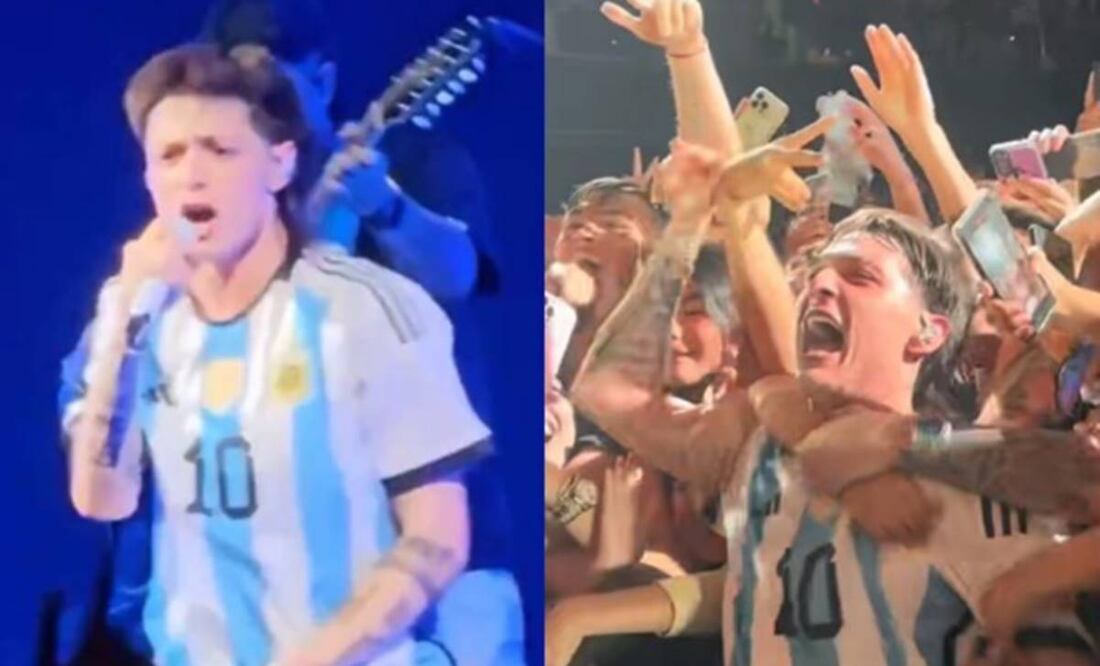 Peso Pluma desborda amor por Argentina en pleno concierto.