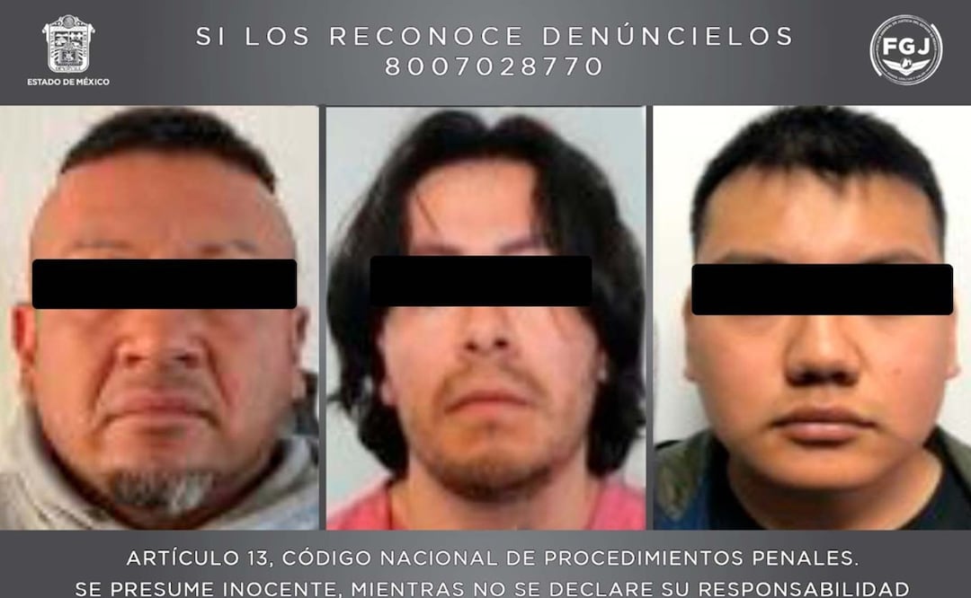 En acciones distintas, agentes de la FGJEM cumplimentaron órdenes de aprehensión contra los tres individuos. Foto: Especial