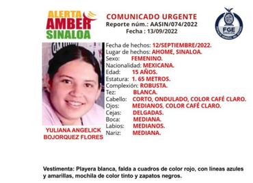Yuliana Angelick de 15 años desapareció en Los Mochis; presumen que viajó a Irapuato con desconocida