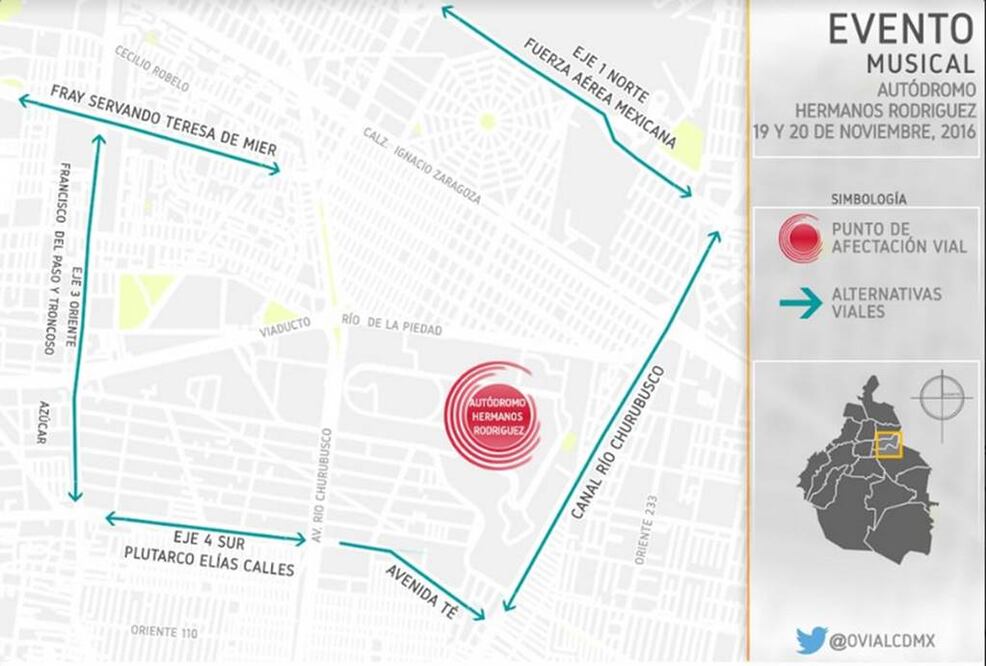 Entérate. Alternativas viales por el Corona Capital
