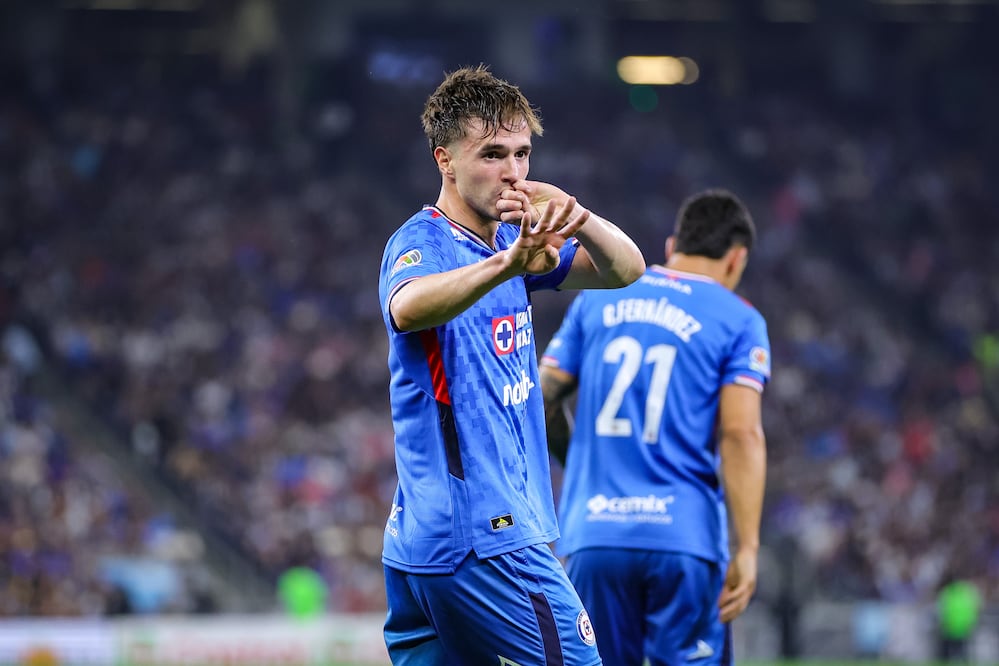 Agustín Palavecino en festejo de gol, durante la fase regular del torneo Clausura 2026 con Cruz Azul - Foto: Imago7