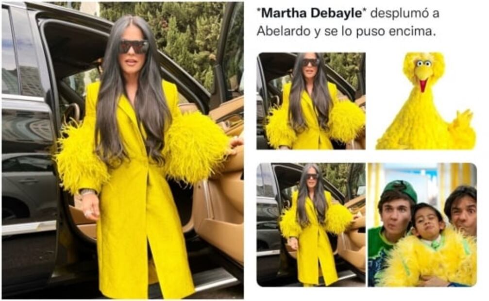 Comparan look de Martha Debayle con plumaje de Big Bird, de "Plaza Sésamo"