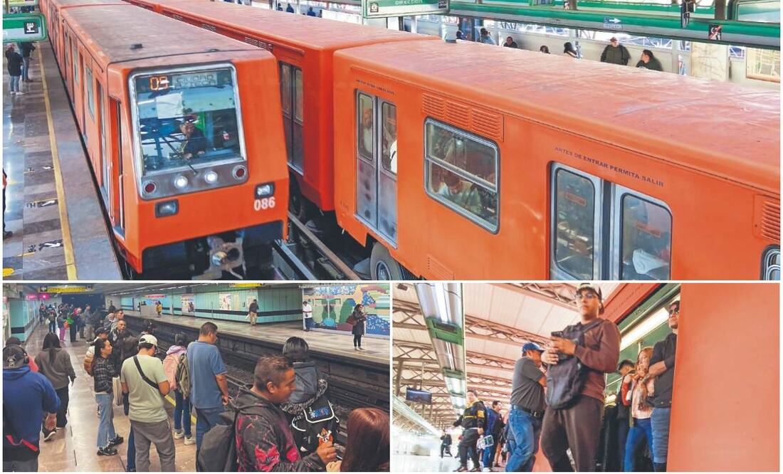 Pese a la intervención de 4.18 kilómetros de vía en el tramo San Lázaro-Oceanía, los convoyes de la Línea B siguen lentos y van muy llenos; el padecer es constante, coincidieron usuarios. (21/01/2025) Fotos: Axel Sánchez / El Universal