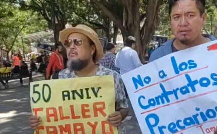Se deslindan 24 maestros de conflicto en Taller Tamayo; dos inconformes protestan en zócalo de Oaxaca